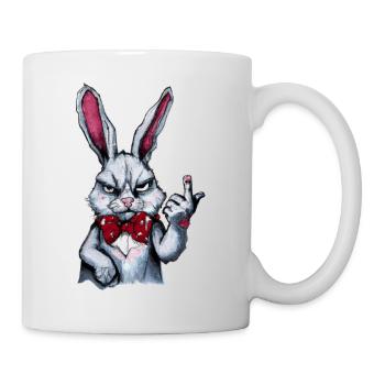 Lapin qui lève le doigt - Mug blanc - blanc - Droite
