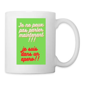 JE NE PEUX PAS PARLER MAINTENANT. JE SUIS DANS UN - Mug blanc - blanc - Droite