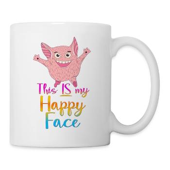 Angry face face cartoon happy face cartoon - Mug - white - Right