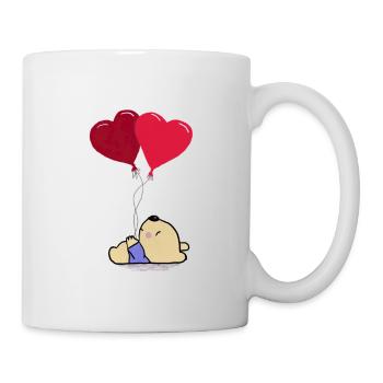 Rote Luftballons - Tasse - Weiß - Rechts