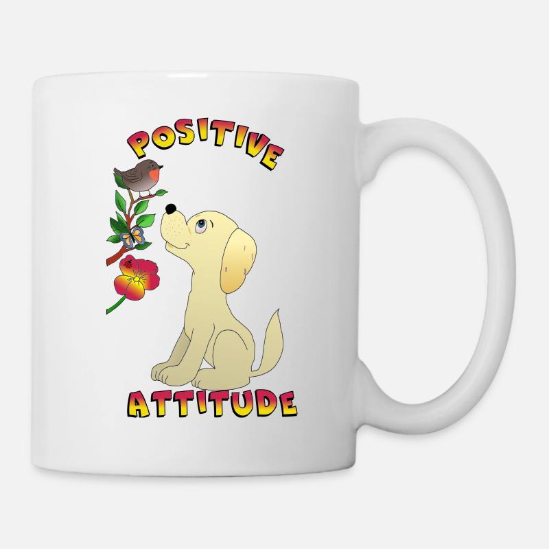 Positive attitude : chien - Mug blanc - blanc