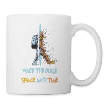 Astronaut walks through Space & Time Dimension Portal - Mug - white - Right