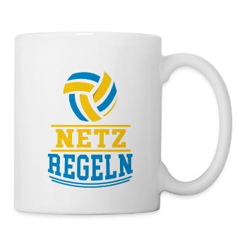 Volleyball Lass uns das am netz Regeln Geschenk - Tasse - Weiß - Rechts