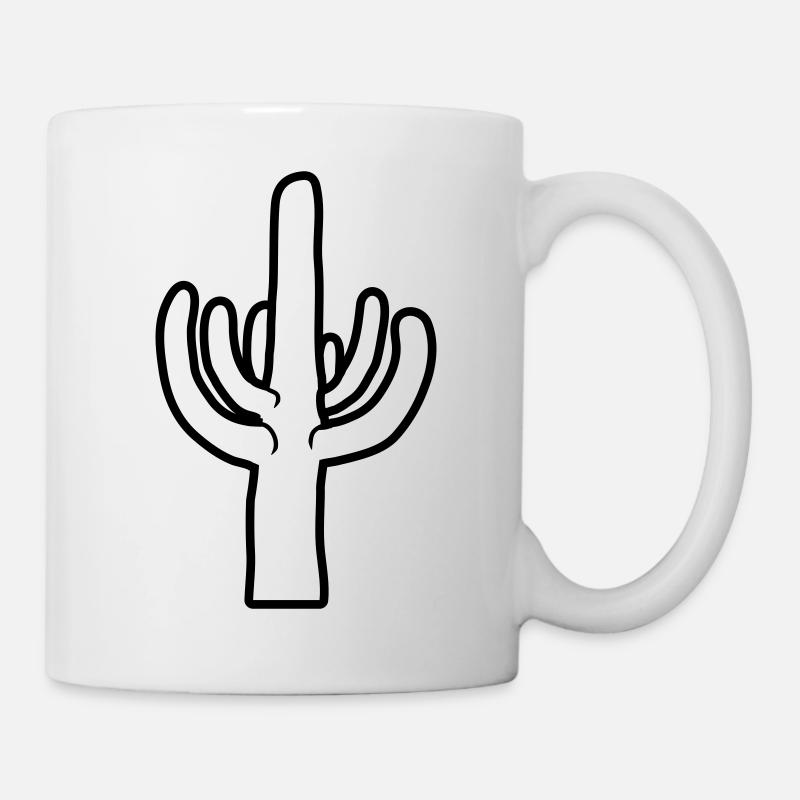 Silhouette Wüsten Kaktus Pflanze - Tasse - Weiß