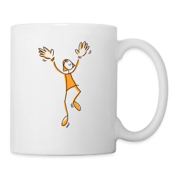 Jubeln heißt feiern, hüpfen, lachen - Tasse - Weiß - Rechts