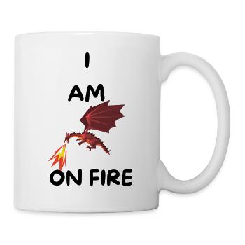 I'M ON FIRE -dragon spits fire - gift - Mug - white - Right