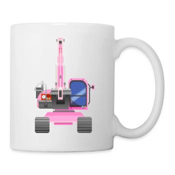 Bagger Pink von vorne - Tasse - Weiß - Rechts