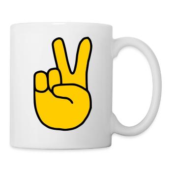 Emoji Peace Finger Sketch Couleur - Mug blanc - blanc - Droite