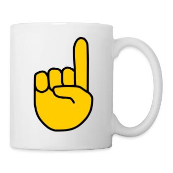 Emoji Index Fingers Show Sketch Color - Mug - white - Right