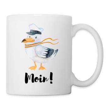 Moin von der Nordsee - Tasse - Weiß - Rechts