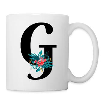 lettre G fleuris - Mug blanc - blanc - Droite