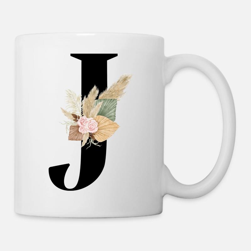 lettre J fleuris - Mug blanc - blanc