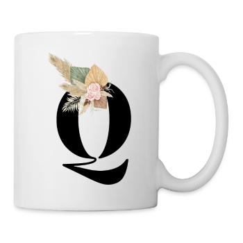 Buchstabe Q Blumen - Tasse - Weiß - Rechts