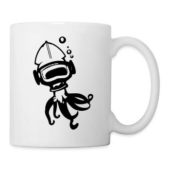 Poulpe pieuvre avec casque Idée cadeau - Mug blanc - blanc - Droite