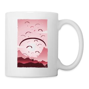 Paragliding Art Rot - Tasse - Weiß - Rechts