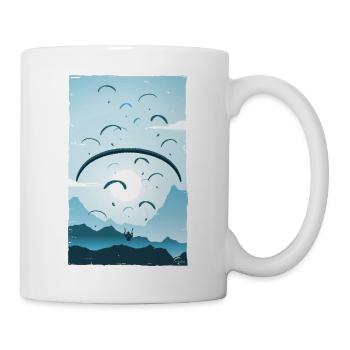 Paragliding Art Blau - Tasse - Weiß - Rechts