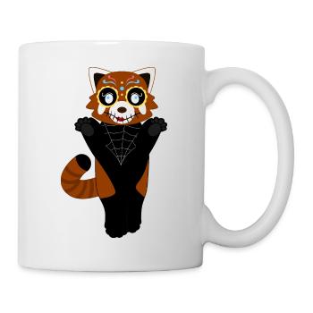 Red panda disguised as Santa Muerte for Halloween - Mug - white - Right