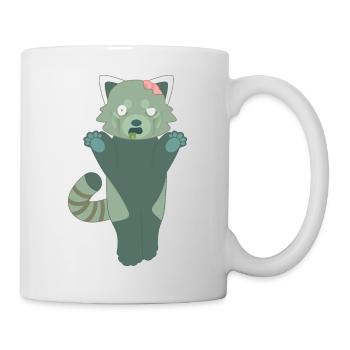Red panda disguised as a zombie for Halloween - Mug - white - Right