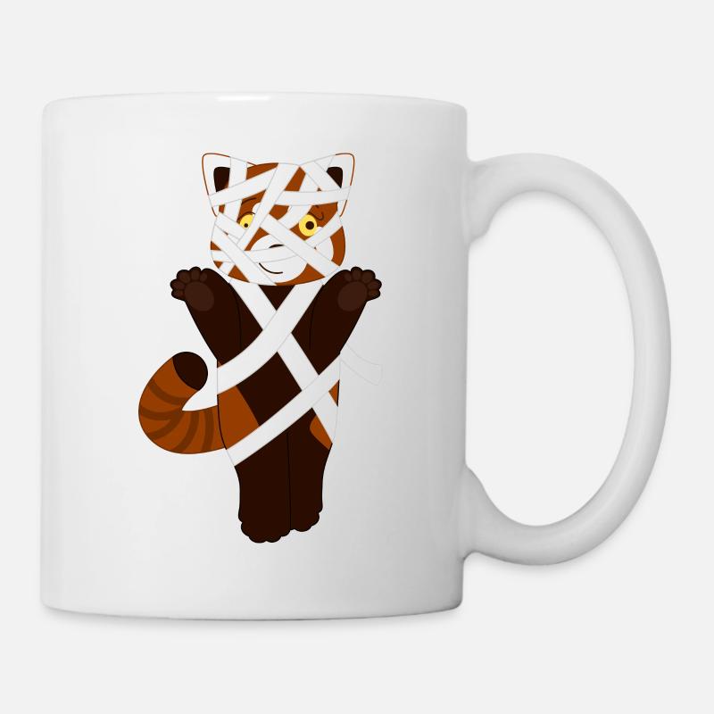 Red panda disguised as a mummy for Halloween - Mug - white