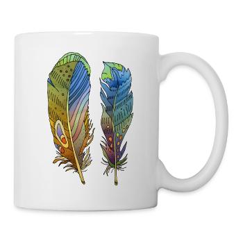 Feder - Tasse - Weiß - Rechts