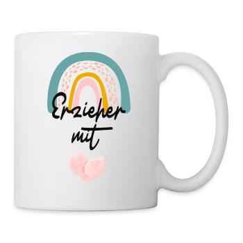 Erzieher mit Herz - personalisierbar - Tasse - Weiß - Rechts
