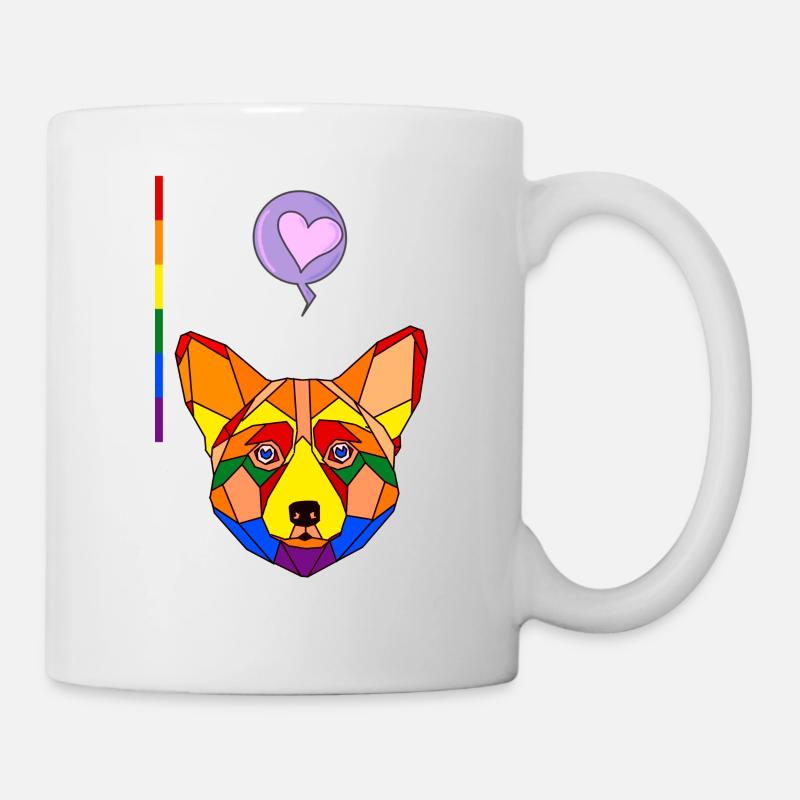 Corgi raimbow - Tasse - Weiß