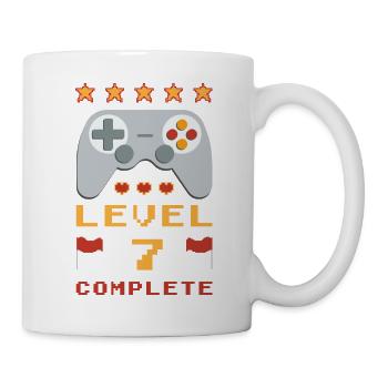 7. Geburtstag Level 7 Complete - Tasse - Weiß - Rechts