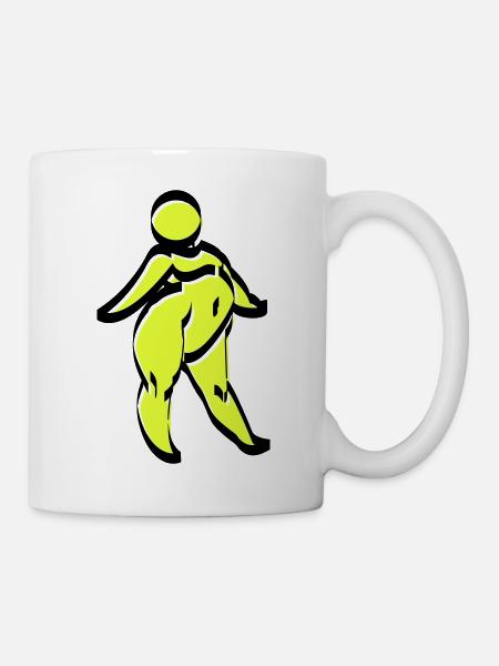 mollig gelb - Tasse - Weiß