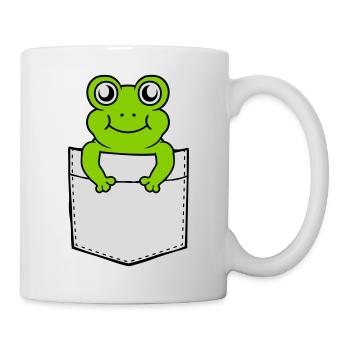 Poche de poitrine petite grenouille douce - Mug blanc - blanc - Droite