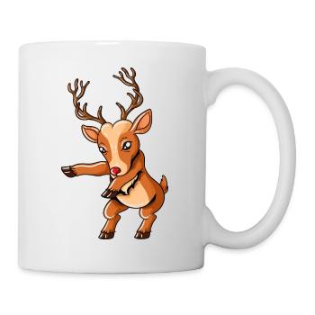 Reindeer with Christmas Cap Floss Dance Christmas - Mug - white - Right