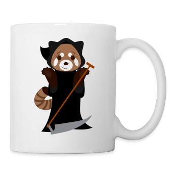 Red panda disguised as a reaper for Halloween - Mug - white - Right
