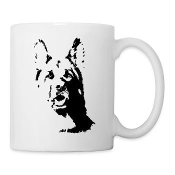 Deutscher Schäferhund von vorn - Tasse - Weiß - Rechts