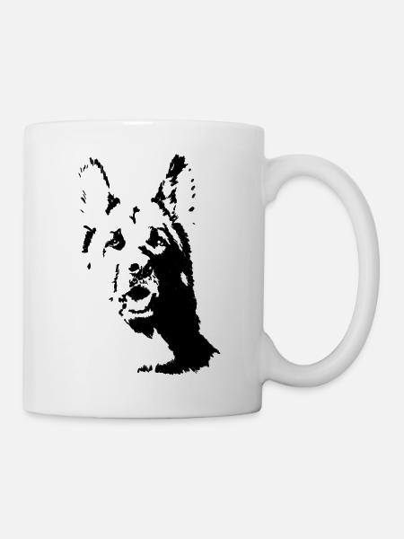 Deutscher Schäferhund von vorn - Tasse - Weiß