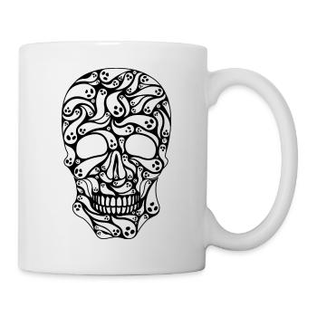 Gruseliger Geist Totenkopf Gruseliges Halloween Kostüm - Tasse - Weiß - Rechts