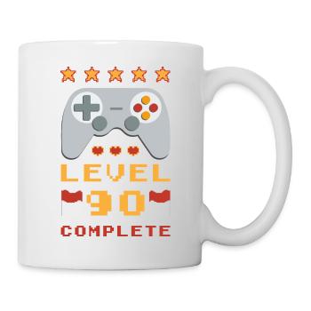 90th Birthday Level 90 Complete - Mug - white - Right