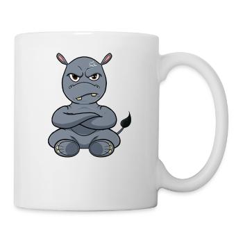 Nope Hippopotamus I Funny Lazy Hippo - Tasse - Weiß - Rechts