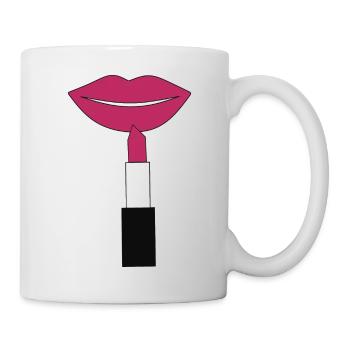 Popart Lippen Lippenstift Geschenk - Tasse - Weiß - Rechts
