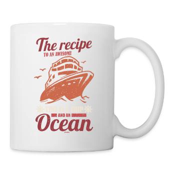 Schiff Ozean Kreuzfahrt Spruch - Tasse - Weiß - Rechts