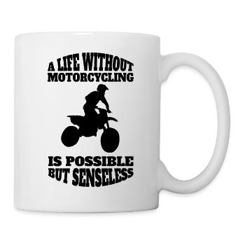Moto Cyclomoteur Cadeau Motocycliste Motocross - Mug blanc - blanc - Droite