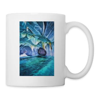 Vintage Marmorhöhlen Patagonien Chile Malerei - Tasse - Weiß - Rechts