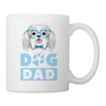 Pretty Shih Tzu in blue eyeglasses. Dog dad - Mug - white - Right