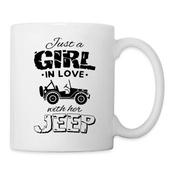Juste une fille amoureuse des jeeps - Mug blanc - blanc - Droite