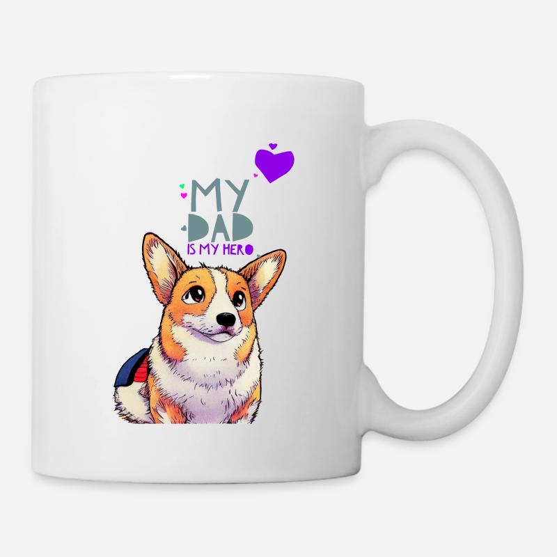 my dad is my hero - Tasse - Weiß