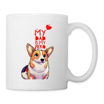 my dad is my hero - Tasse - Weiß - Rechts