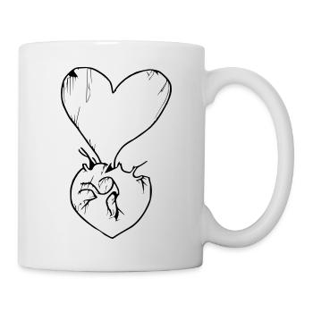 Symbole de coeur Amour Mignons Cœurs Rose Dessin Vecteur - Mug blanc - blanc - Droite