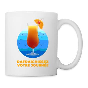 Rafraichissez votre journée - Mug blanc - blanc - Droite