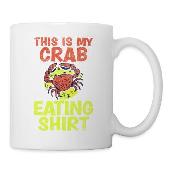 Voici mon texte mangeur de crabe avec du crabe rouge - Mug blanc - blanc - Droite