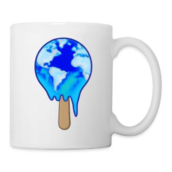 Popsicles avec globe Fonte du changement climatique - Mug blanc - blanc - Droite