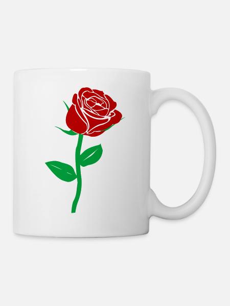 Rose, Ich liebe dich - Tasse - Weiß