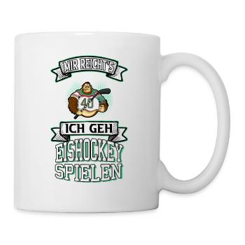 Eishockey Eishockeyspieler Spruch Sport Vintage - Tasse - Weiß - Rechts
